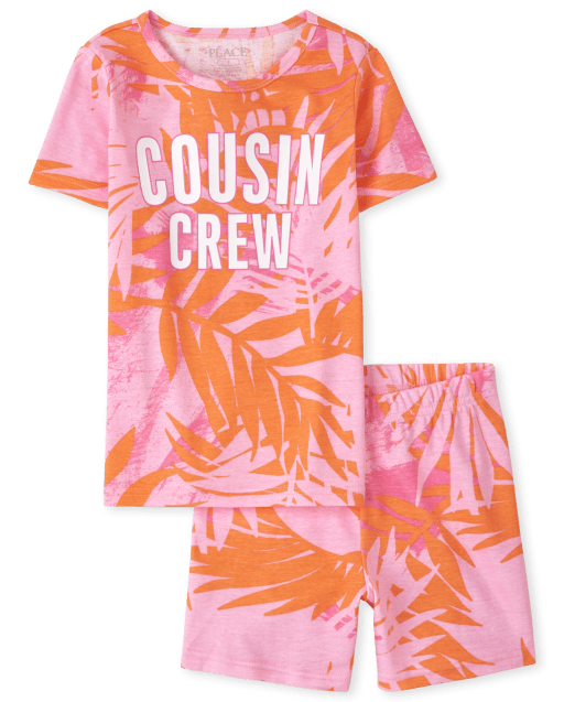 Girls Tropical Snug Fit Cotton Pajamas