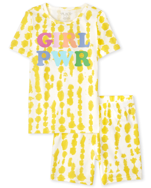 Girls Tie Dye Snug Fit Cotton Pajamas