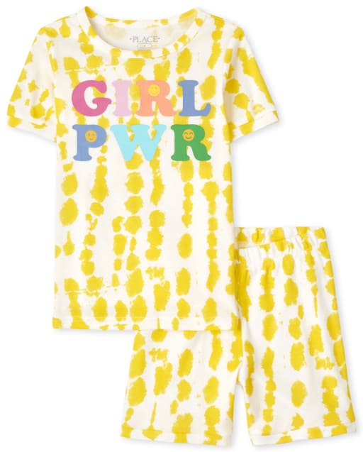Pyjama en coton ajusté tie-dye pour fille