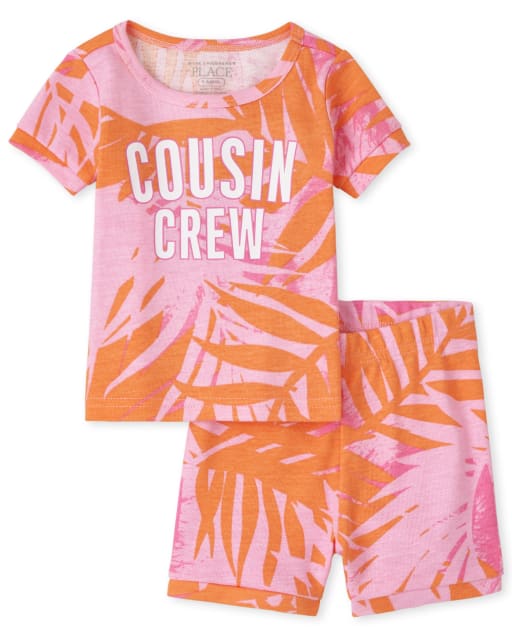 Pyjama en coton ajusté Cousin Crew pour bébés et petites filles