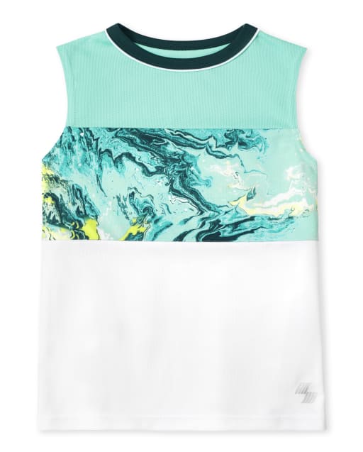 Boys Mix And Match Sleeveless Colorblock Performance Muscle Tank Top