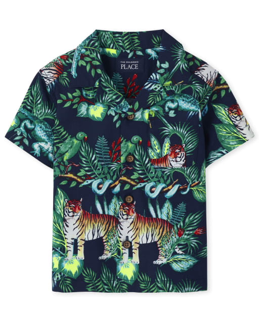 Baby And Toddler Boys Dad And Me Animal Button Up Shirt
