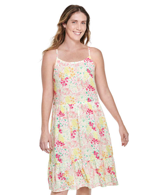 Womens Mommy And Me Floral Tiered Tank Dress