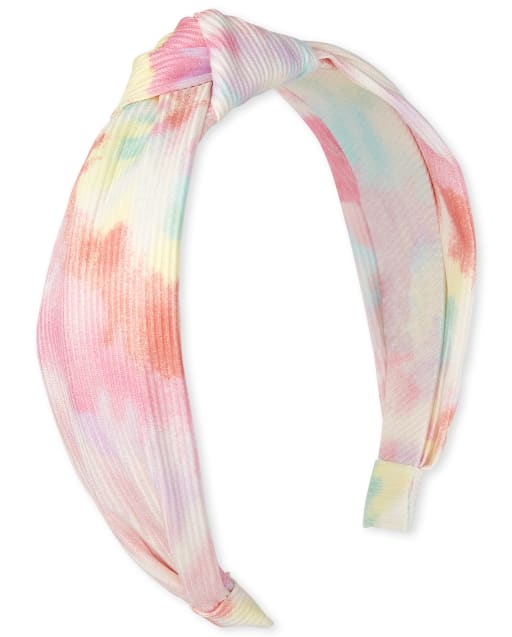 Girls Rainbow Tie Dye Knot Headband