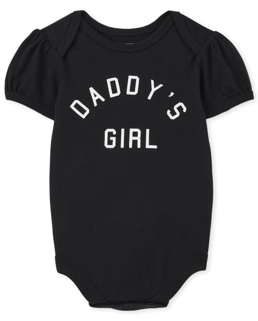 Baby Girls Matching Family Short Sleeve Daddy's Girl Graphic Bodysuit
