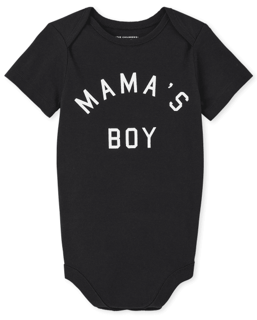 Body gráfico de manga corta para bebé niño a juego con la familia Mama's Boy