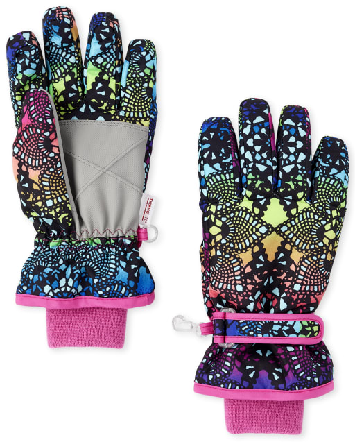 Girls Print Glacier Fleece Gloves