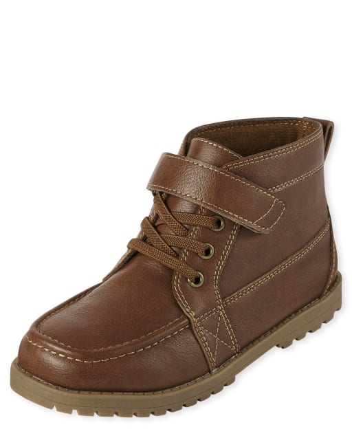 Boys Faux Leather Lace Up Boots
