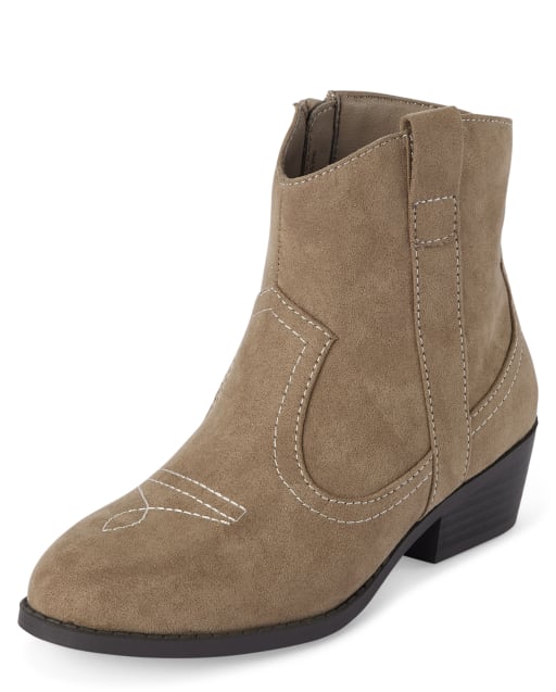Girls Faux Suede Cowgirl Bootie