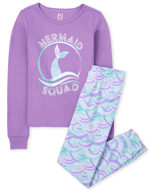 Pijama Niña Sirena Algodón Snug Fit