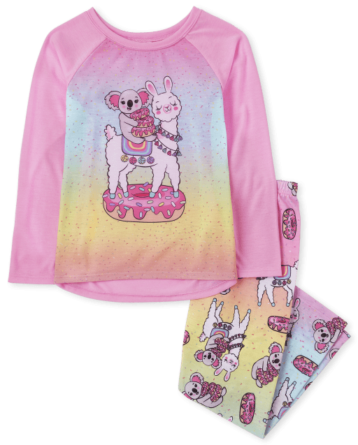 Pijama Llama Manga Larga Raglan Niña