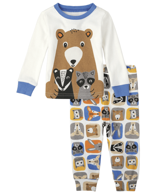 Unisex Baby And Toddler Long Animal Snug Fit Cotton Pajamas