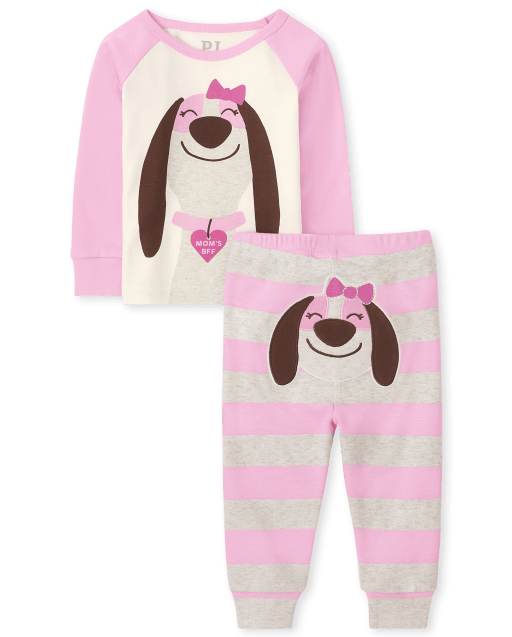 Pijamas de algodón ajustados para bebés y niñas pequeñas