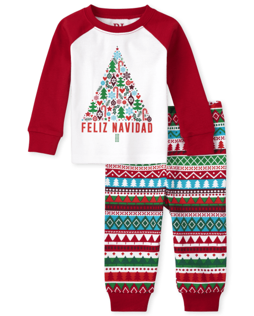 Unisex Baby And Toddler Matching Family Feliz Navidad Snug Fit Cotton Pajamas