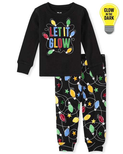 Unisex Baby And Toddler Matching Family Let it Glow Snug Fit Cotton Pajamas