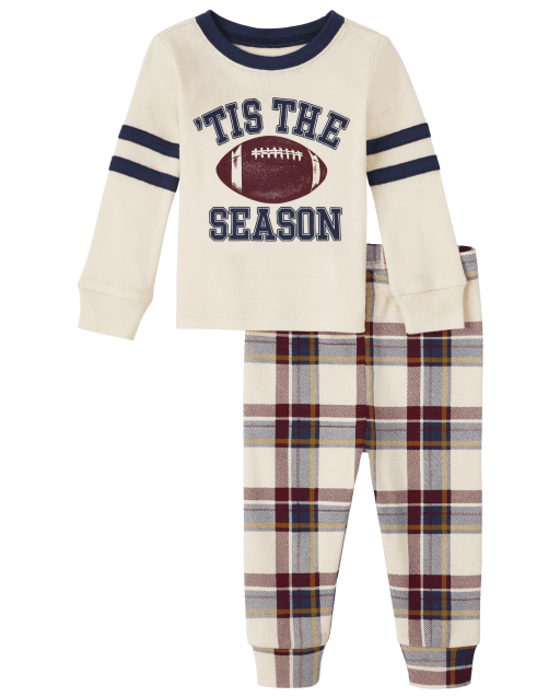 Baby And Toddler Matching Family 'Tis the Season for Football Snug Fit Cotton Pajamas