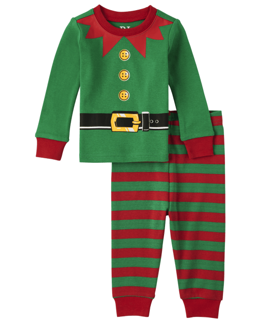 Pijama de algodón unisex para bebés y niños pequeños Elf Snug Fit