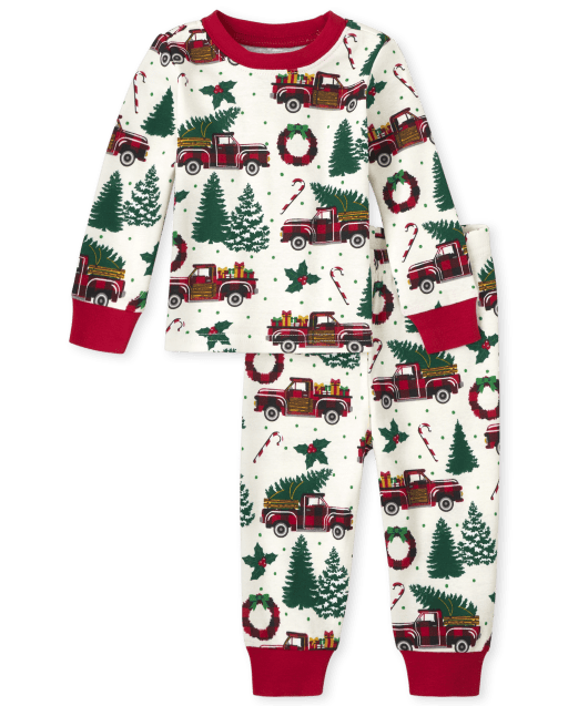 Unisex Baby And Toddler Matching Family O Christmas Tree Snug Fit Cotton Pajamas