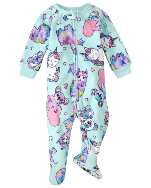 Baby And Toddler Girls Squishy Fleece One Piece Pajamas