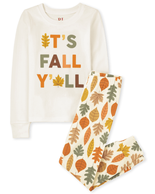 Pijama de algodón unisex para niños a juego con la familia It's Fall Y'all Snug Fit