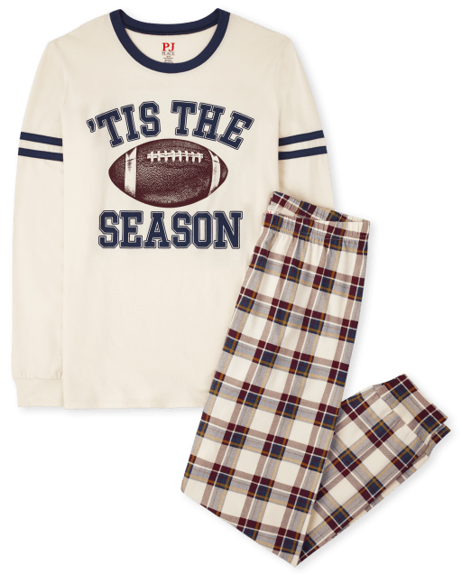 Unisex Adult Matching Family Long Sleeve ''Tis The Season' Snug Fit Cotton Pajamas