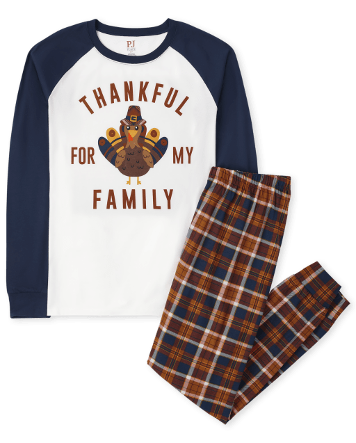 Adult Matching Family Thankful For Family Cotton Pajamas