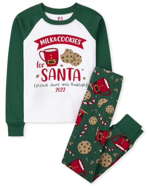 Unisex Kids Santa's Cookies 2022 Snug Fit Cotton Pajamas