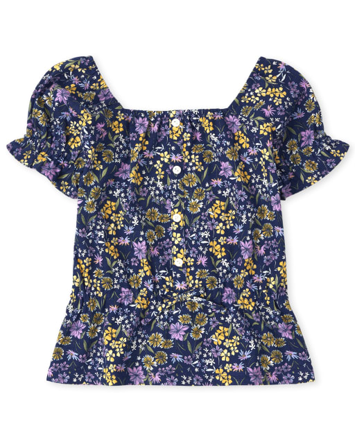 Girls Print Peplum Top