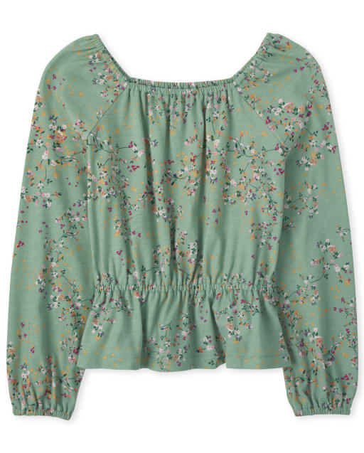 Top con volantes y estampado para niñas