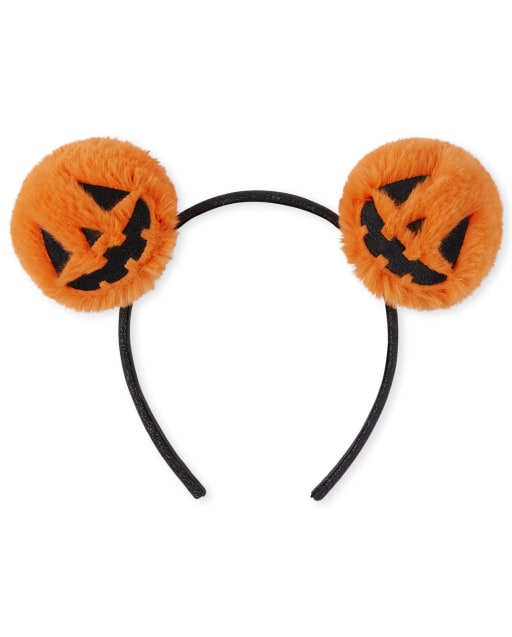 Girls Halloween Faux Fur Pumpkin Headband