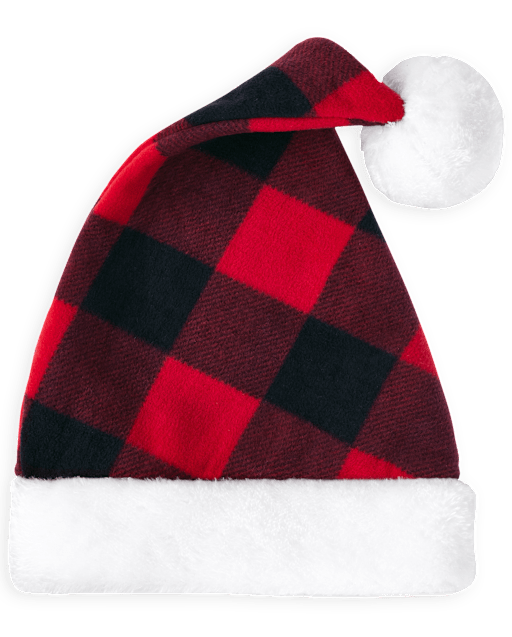 Kids Matching Family Buffalo Plaid Santa Hat