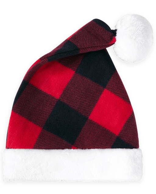 Baby And Toddler Matching Family Buffalo Plaid Santa Hat