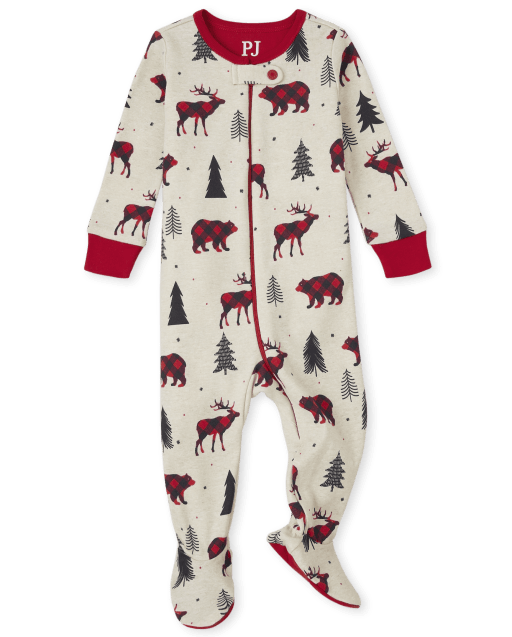 Pyjama une pièce en coton unisexe assorti pour bébé et enfant en bas âge