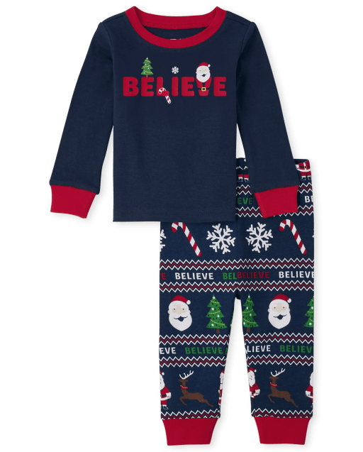 Unisex Baby And Toddler Matching Family Believe In Santa Snug Fit Cotton Pajamas