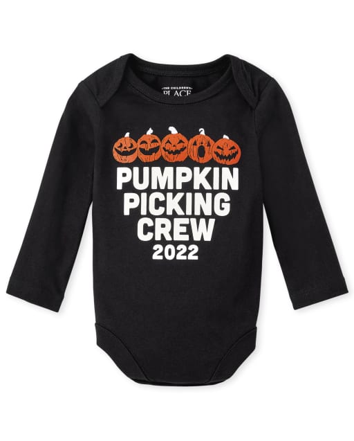 Unisex Baby Matching Family Long Sleeve Pumpkin Picking Graphic Bodysuit