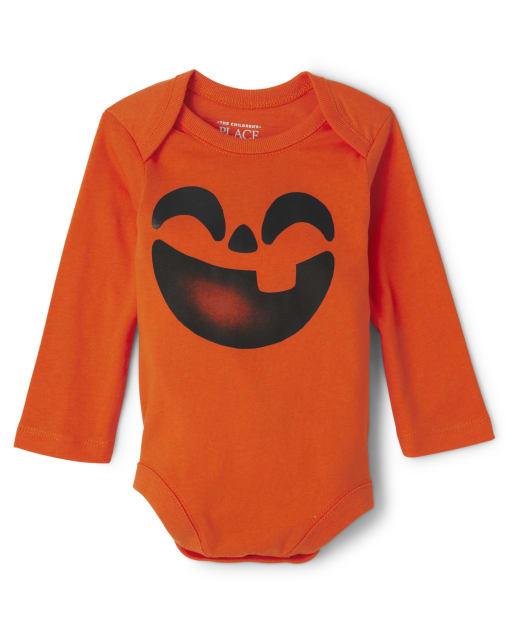 Unisex Baby Matching Family Halloween Long Sleeve Jack-O'-Lantern Graphic Bodysuit
