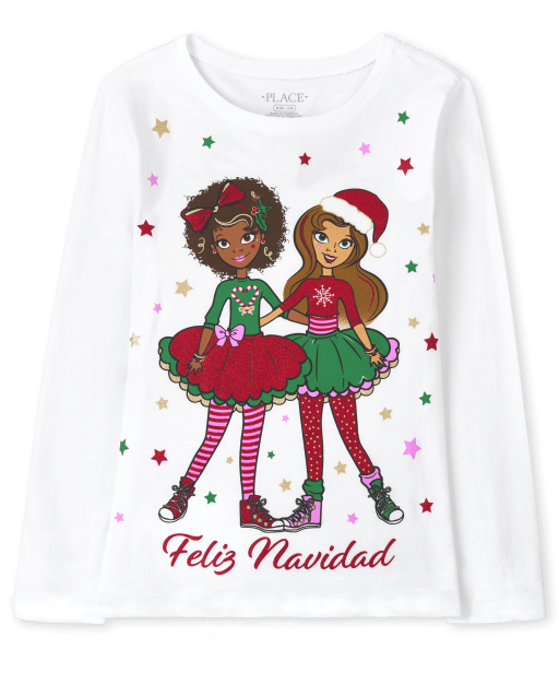 Girls Feliz Navidad Graphic Tee