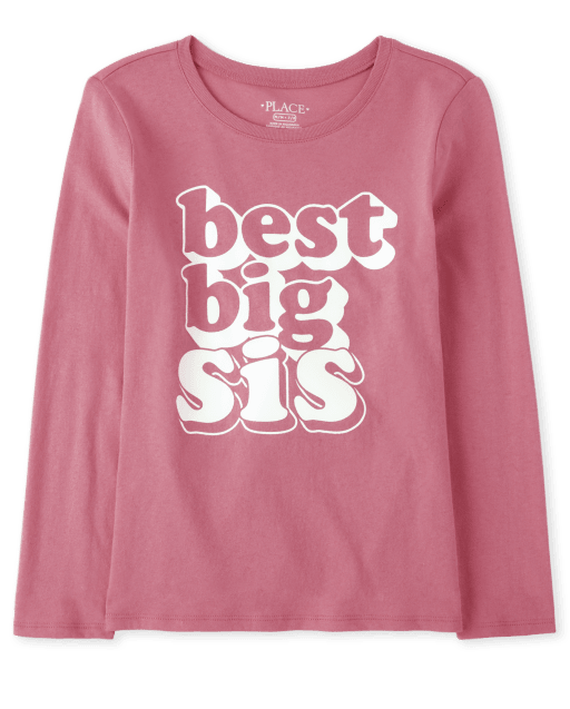 Girls Best Big Sis Graphic Tee