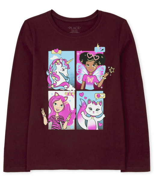 Camiseta con estampado de niña