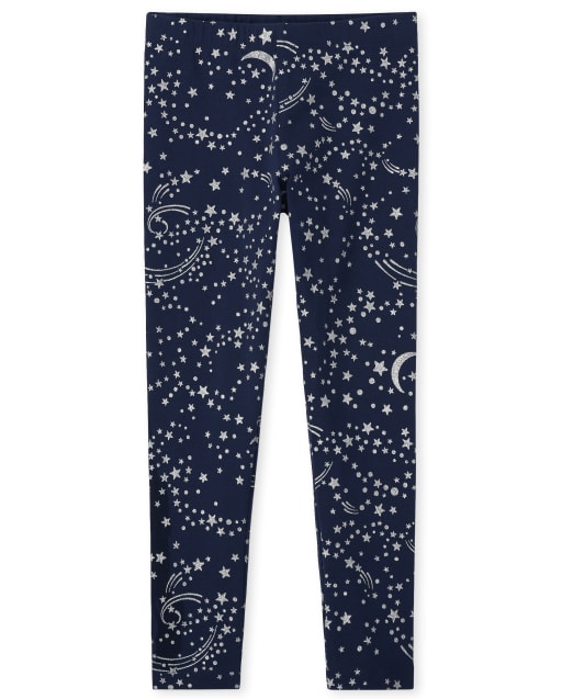 Girls Glitter Star Leggings