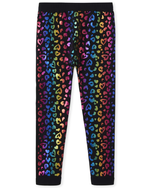 Legging doublé en molleton léopard pour fille