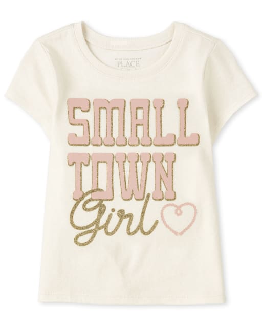 Baby And Toddler Girls Short Sleeve Small Town Girl Graphic Tee