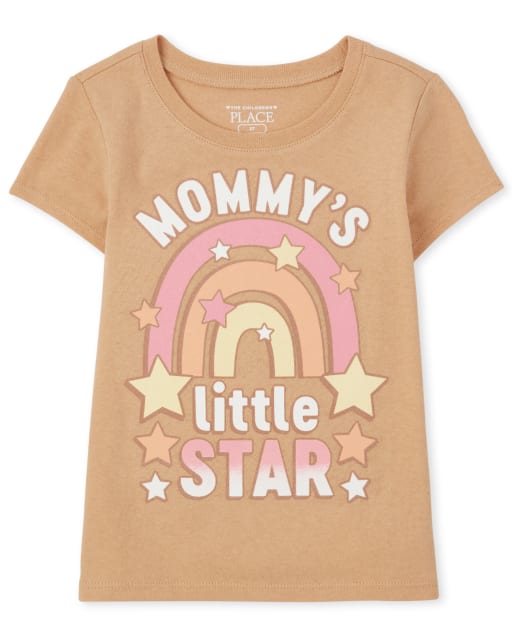 Camiseta de manga corta con estampado de mamá para bebés y niñas pequeñas