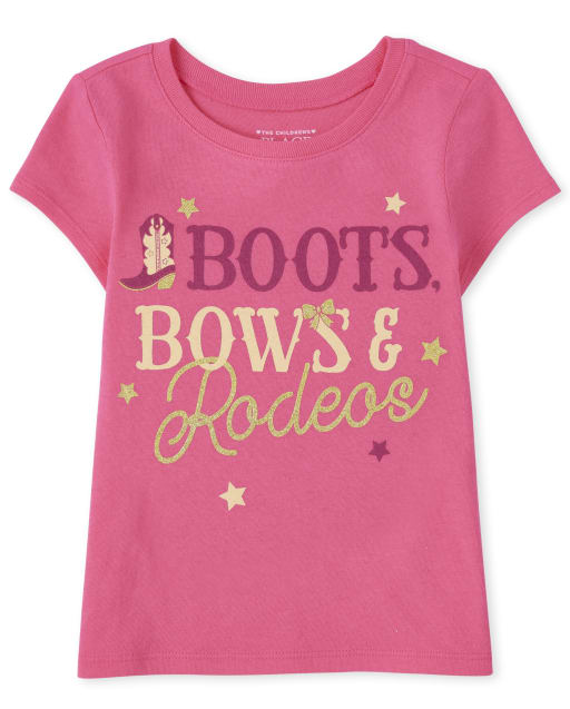 Camiseta gráfica Rodeo de manga corta para bebés y niñas pequeñas