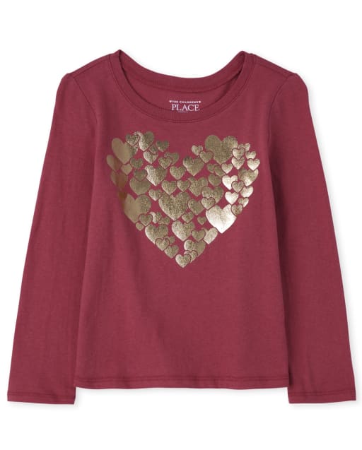 Baby And Toddler Girls Heart Graphic Tee