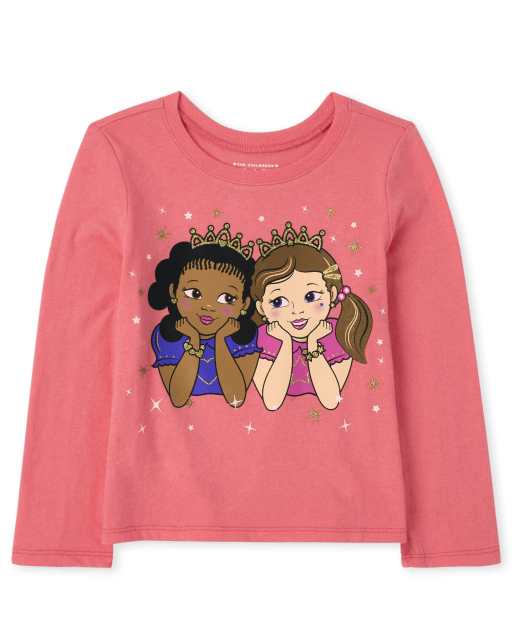 Camiseta con gráfico de princesa para bebés y niñas pequeñas