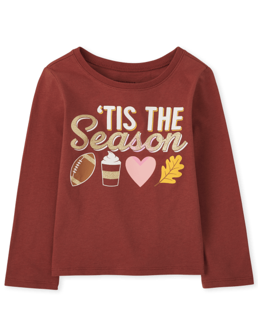 Camiseta con estampado de la temporada Tis The Season para bebés y niñas pequeñas