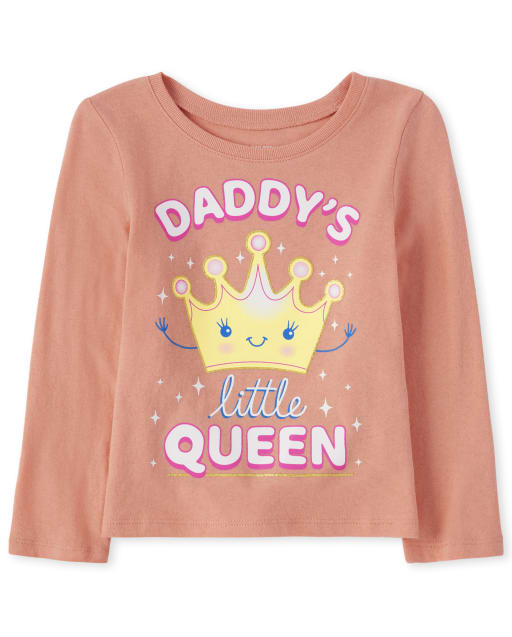 Baby And Toddler Girls Long Sleeve Dad Graphic Tee