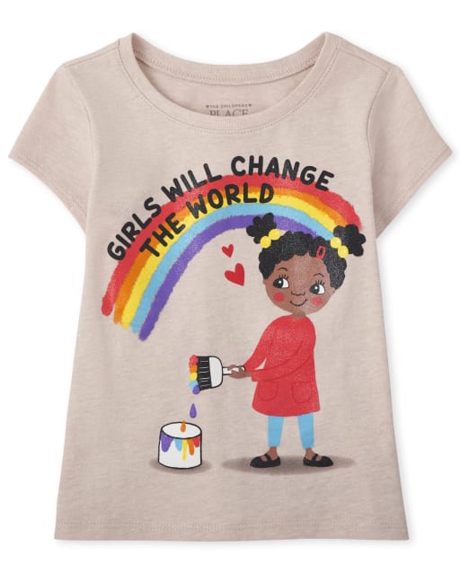Baby And Toddler Girls Short Sleeve Change The World Graphic Tee