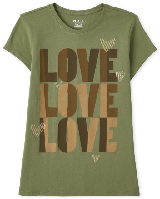 Camiseta con estampado de amor para niñas